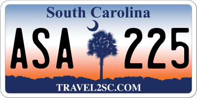 SC license plate ASA225
