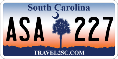 SC license plate ASA227