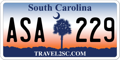 SC license plate ASA229