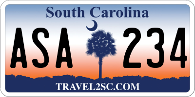 SC license plate ASA234