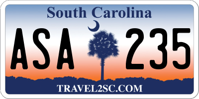 SC license plate ASA235