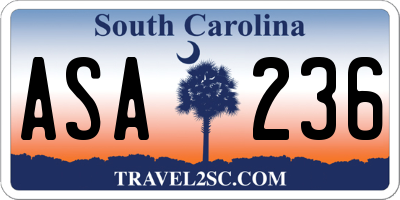 SC license plate ASA236