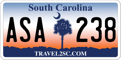 SC license plate ASA238