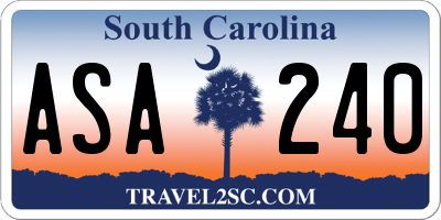 SC license plate ASA240