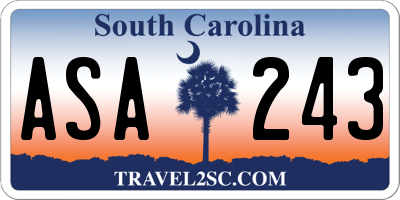 SC license plate ASA243