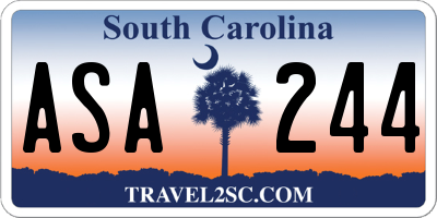 SC license plate ASA244