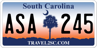 SC license plate ASA245