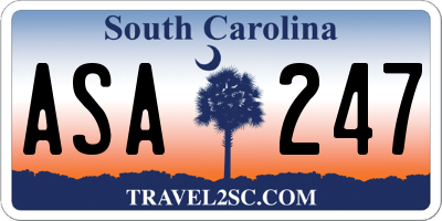 SC license plate ASA247