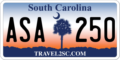 SC license plate ASA250