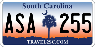 SC license plate ASA255