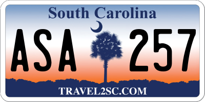 SC license plate ASA257