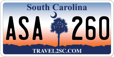 SC license plate ASA260