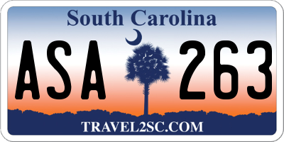 SC license plate ASA263