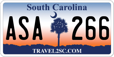 SC license plate ASA266