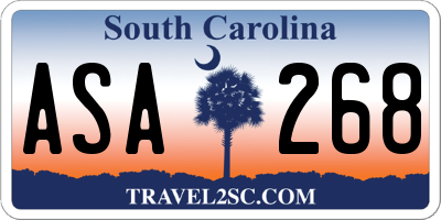 SC license plate ASA268
