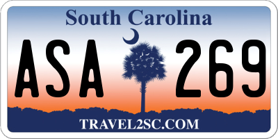 SC license plate ASA269