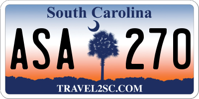 SC license plate ASA270