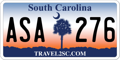 SC license plate ASA276