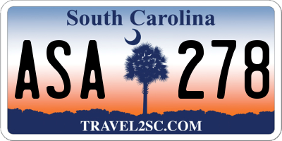 SC license plate ASA278