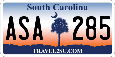 SC license plate ASA285