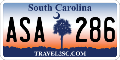 SC license plate ASA286