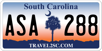 SC license plate ASA288
