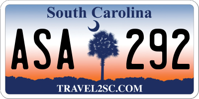 SC license plate ASA292