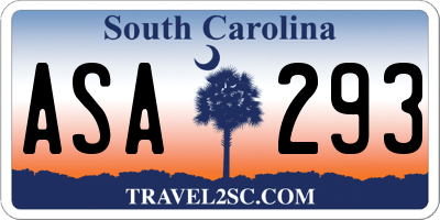 SC license plate ASA293