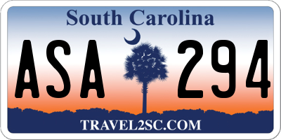 SC license plate ASA294