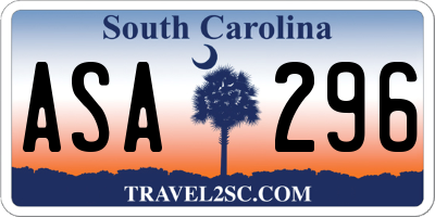 SC license plate ASA296