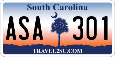 SC license plate ASA301