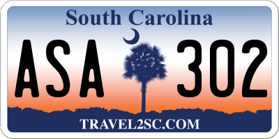 SC license plate ASA302