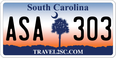 SC license plate ASA303