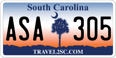 SC license plate ASA305