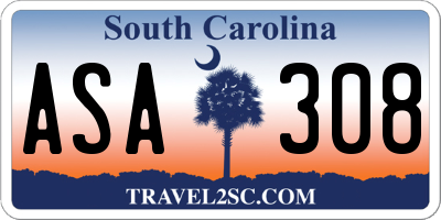 SC license plate ASA308