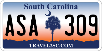 SC license plate ASA309
