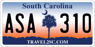 SC license plate ASA310