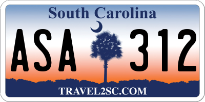SC license plate ASA312