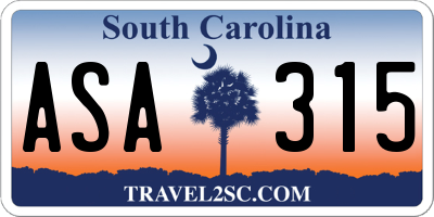 SC license plate ASA315