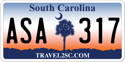 SC license plate ASA317