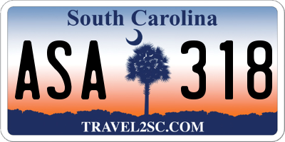 SC license plate ASA318