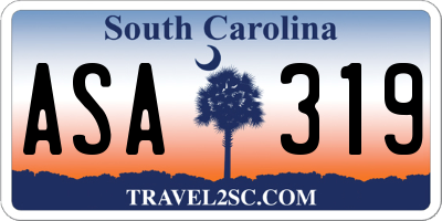 SC license plate ASA319