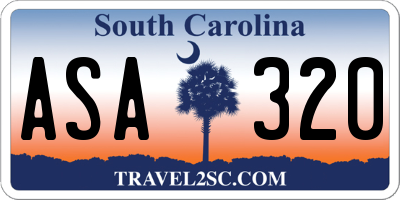 SC license plate ASA320