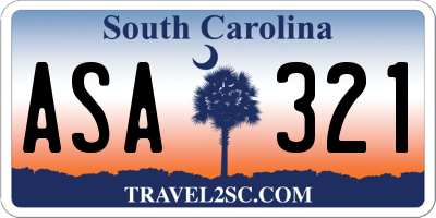 SC license plate ASA321