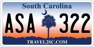 SC license plate ASA322