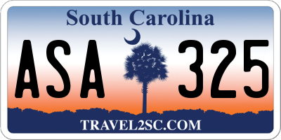 SC license plate ASA325