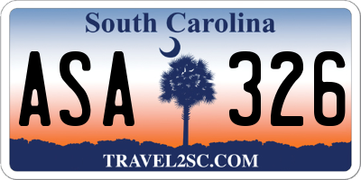 SC license plate ASA326