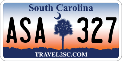 SC license plate ASA327