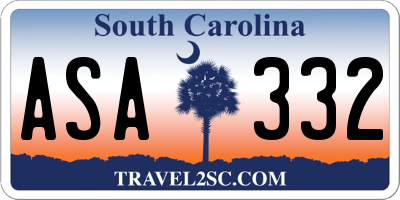 SC license plate ASA332
