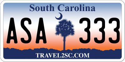 SC license plate ASA333